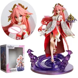 Anime Manga 24 centimetri Genshin Impact Awaken Mihoyo Yae Miko Figurine Anime PVC Action Figure Toy GK Gioco Statue Collection Modello bambola regalo