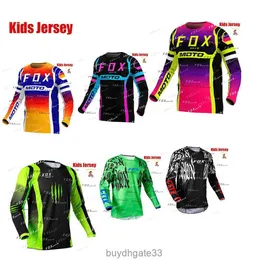 7Z17 Men's T-shirts Mtb Kids Enduro Jersey Bat Fox Downhill Mountain Bike T-shirt Motocross Motorcycle Quick-dry Childrens