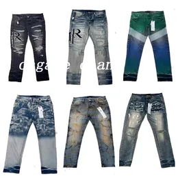 24 Designer Men's Jeans Real Pictures Hip Hop Fashion Zipper Washable Alphabet Jeans Retro Fashion Men's Design Motorcycle Ride Slim Fit Jeans Size 28-40.944273143