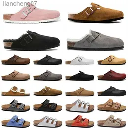 2024 stocks Designer Buke Shoes Germany Boken Autumn and Winter Men Women Cork Flat Slipper Suede Snake Mens Loafer Leather Buckle 240223