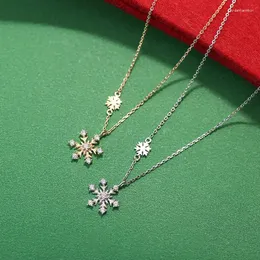 Pendants S925 Sterling Silver Snowflake Necklace With Minimalist Temperament Student Collarbone Chain Women's Pendant CAN105