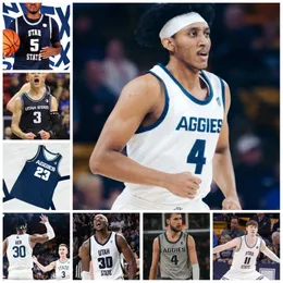 Büyük Osobor Utah State Aggies 2024 Basketbol Forması 2 Garrison Phelps 3 Jaxon Smith 4 Ian Martinez 10 Darius Brown 11 Dallin Grant Utah Eyalet Formaları Özel Dikişli