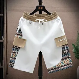 Summer Mens Shorts Korean Fashion Basketball Pants Casual Mens Clothing White Retro Graphic Mens Sports Pants New 240223