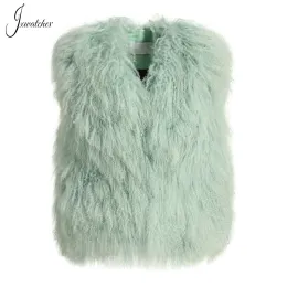 Fur jxwatcher kobiet prawdziwy futra futro jesienne zimowe rękaw