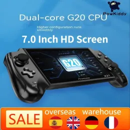 Oyuncular 2023 Sıcak Powkiddy X20 Orijinal Taşınabilir Retro Handheld Video Oyunu 7.0 inç HD Ekran Müzik Çalar Konsolu Bulitin 3000 Oyun