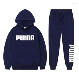 Tute da uomo Felpa con cappuccio Tuta 2 pezzi Completi Felpa Pantaloni sportivi in pile Lettera di marca stampata Y2k Pullover Pantaloni Set Donna e uomo