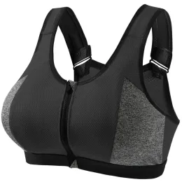 Bras Women Zipper Front Sports Bra Strappy Yoga Top High Impact Support Activewear Underwear