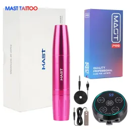 Kit Mast Magi Permanent Makeup Tattoo Hine med Adapter Mini LCD Strömförsörjningsuppsättning Nålar LED TouchPad Tattoo Supplies Kit