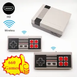 لوحات المفاتيح اللاسلكية HD Mini Retro TV Video Game Player Game Flay for NES 8 Bit Games مع 660 Games HD Out 2 وحدات تحكم لاسلكية