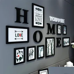 Frames Nordic P O Frame Simple Black White Picture Wall Wall-Mounted Hanging Mti-Element Mix Letters Home Decor Classic Sticke Drop Dhjtb