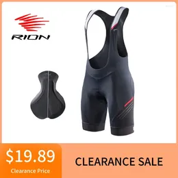 Vestuário de motocicleta Rion Ciclismo Bib Shorts Homens MTB Mountain Bike Wear Calças Acolchoadas Homens Pro Equitação Bicicleta Sob Ajuste Verão