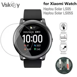 시계 100pcs Xiaomi Haylou Solar RT LS05S LS05 라운드 안티 스크래치 강화 유리 보호 필름의 스마트 시계 화면 보호기