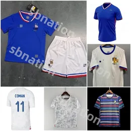 2024 França Seleção Nacional Conjuntos Completos Camisas de Futebol Benzema 2025 Euro Giroud MBAPPE GRIEZMANN SALIBA PAVARD KANTE Maillot de foot equipe Maillots kids kit