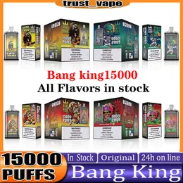 Original Bang King 15000 10 Färger engångsvapa E-cigaretter 15000 Puffs Vapes Electronic Device Prefilled Vape