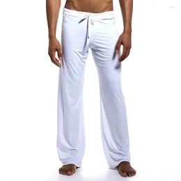 Indumenti da notte da uomo Pijama Casual Sonno Hombre Uomo Sportwear Pantaloni da salotto Sciolti Ghiaccio Traspirante Pigiama di seta Pantaloni Pantaloni Taglie forti