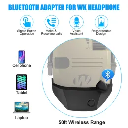 Tillbehör Bluetooth -adapter för Walker's Electronic Shooting Earmuffs Ear Protection Antinoise hörlurar (ingår inte headset)