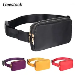 Geestock Marsupi da donna Marsupio con doppia cerniera Marsupio moda Borsa a tracolla Custodia impermeabile per telefono per lo shopping1304D