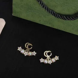 New Fashion 2023 Fan Crystal Stud Earrings Womens Wedding Party Gift Designer Jewelry