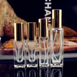 Bottle 10pcs/lot 6ml 9ml 18ml 30ml Transparent Square Empty Glass Portable Small Perfume Bottle Pump Spray Empty Refillable