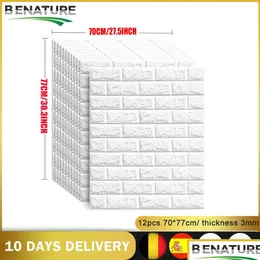 Wall Stickers 3D Diy Decor Home Brick Living Room Waterproof Foam Adhesive Sticker Paper Made Decals For Kitchen 230227 Drop Delivery Dhu29