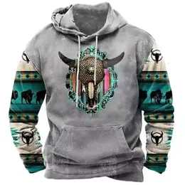 Men's Hoodies Sweatshirts Geometric Print Ethnic Sweatshirt Men Western Aztec Patchwork Hoodie Traditional Pattern Pullover Women Hiphop African Clothes 602