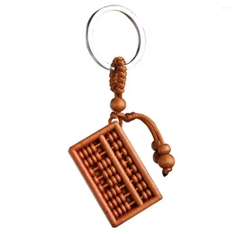 Keychains 10Pcs Mini Abacus Keychain Key Ring Chain Wooden Fob Pendant Ornament Trinket