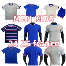 24 25 Euro Cup French Home Away Jersey Mbappe Soccer Jerseys Dembele Coman Kante Maillo de Foot Equipe Maillos Griezmann Kids Kit Men fans Fooball Train Kids