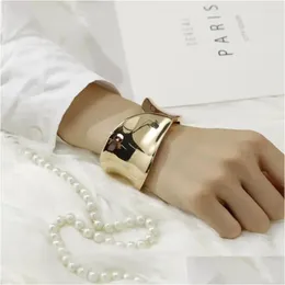Bangle Metal Irregar Wide Open Simple Europe Europe American Style Minority Design Cuff Bangles Alloy Gift Drop Delivery Smycken Armband DHQFE