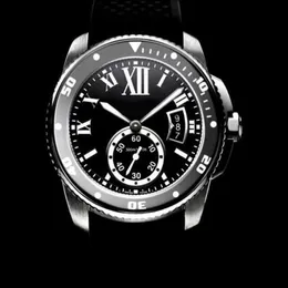 최고 품질의 고급 남성 시계 시계 다이버 W7100056 자동 42mm 블랙 다이얼 사파이어 데이트 남자 고무 밴드 자동 기계 스포츠 2718