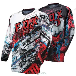 Męskie koszulki męskie bat Fox Downhill Jersey Long Rękaw Offroad DH Mountain Rower Quick Dry Motocross Motorcycle T-shirt 9ext 9ext