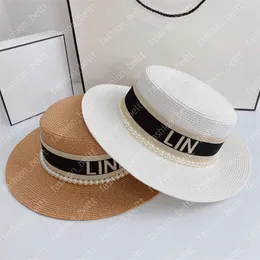 Designer-Strohhut mit breiter Krempe, modischer Grasgeflecht-Sonnenhut für Männer und Frauen, Sommer-Eimerhüte, Outdoor-Strandhüte, 5 Farben