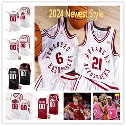 Davonte Davis Baye Fall Arkansas Razorbacks Basketball-Trikot, individuell genäht, Khalif Battle 1 Keyon Menifield 2 Trevon Brazile 7 Denijay Harris Arkansas-Trikots