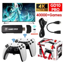 Consoles GD10/GD10 PRO Retro TV Games Console HD 4K 2.4G Double Wireless Controller 40000+ Games 128GB Video Game Stick Christmas Gifts