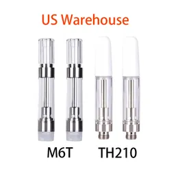 I lager USA Warehouse M6T Th205 oljevagnar vidomisatorer keramiska spole tomma tankpatroner passar 510 trådbatteri för tjock oljeatomizer