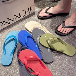 Mens Slippers for summer indoor home anti slip shower couples thick soled cool slipper flip fops sandals multi