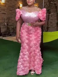 Abbigliamento etnico Abiti da festa di lusso Nigeria per donne Abiti Abito con paillettes Elegante perline in rete Dashiki Abito da sera maxi lungo Africa con diamanti