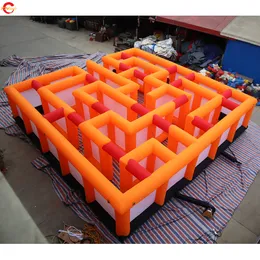 wholesale 9x9x2mH (30x30x5.5ft) With blower Free Ship Outdoor Activities Customized Black and Orange inflatable laser game maze tag arena For Sale