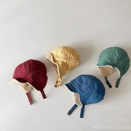 Bonés de bola 2024 inverno crianças russas chapéus de beisebol com orelhas boné meninos meninas bebê czapka zimowa damska bomber crianças 50-54cm