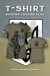 Ukraine Flag Shirt Men's T-shirt Tops Ukrainian Army Camouflage Short Sleeve Jersey Summer O-Neck Oversized Streetwear Male Tees