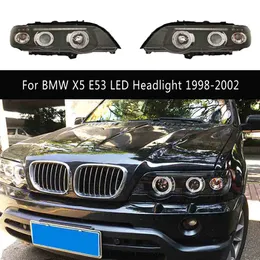 Car Styling Head Lamp DRL Daytime Running Light Streamer Turn Signal Indicator For BMW X5 E53 LED Headlight Assembly 98-02