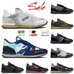 Het säljdesigner rockrunner camo original casual casual skor topp läder kamouflage gummi sula militär grön trippel svart vit grå kvinnor män utomhus platta sneakers