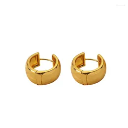 Hoop Earrings Huggie Wide Circle Earring Pendientes Plateados Large 18K Gold Plated For Girls Gift