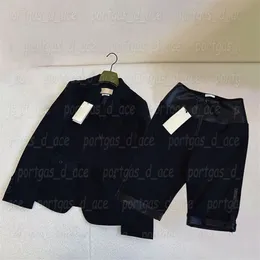 Set di pantaloncini da giacca blazer da donna neri Set di blazer eleganti da donna a maniche lunghe di design di lusso