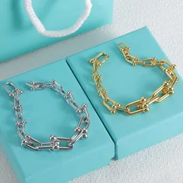 Новый дизайн Серебряные браслеты Золотые браслеты-цепочки для женщин Роскошные дизайнерские браслеты Модные украшения