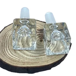 Tigela de vidro cúbica 14mm 18mm, tigela de vidro quadrada/slide com junta masculina, bongo de vidro, acessório para fumar