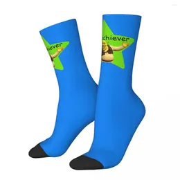 Meias masculinas trocadilho adesivo shrek verde schreck filme de comédia unissex gorro inverno correndo feliz estilo de rua louco