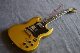 Gold Silver Powder G-400 SG Electric Guitar av hög kvalitet, Nickel Chrome Hardware Hardware, Large Pickup Guard Board, i lager, snabb frakt