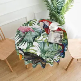 Table Cloth Tablecloth Tropical Flamingo Parrot Round Jungle Animal Cover Tablecloths Kitchen Dining Room Decoration