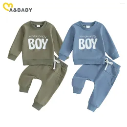 Set di abbigliamento Mababy 0-3Y Bambino neonato nato neonato vestiti autunno primavera abiti lettera stampa manica lunga top pantaloni tuta