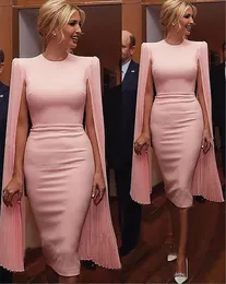 2024 modest pink sheath evening Dresses jewel neck prom Party Cocktail formal Gowns with soft chiffon long sleeves custom made robes de bal
